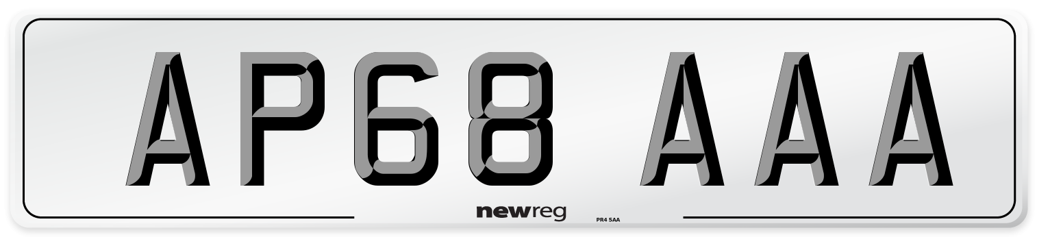 AP68 AAA Number Plate from New Reg